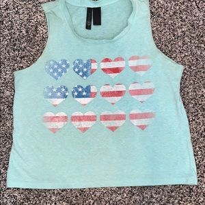 Tank top of the American flag out of hearts